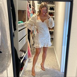 Long sleeve cream dress